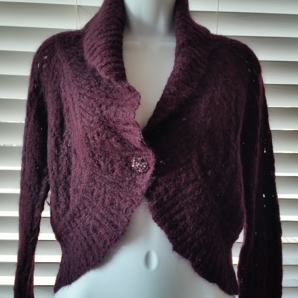 LOFT Plum Shrug Sweater Medium - Picture 3 of 8